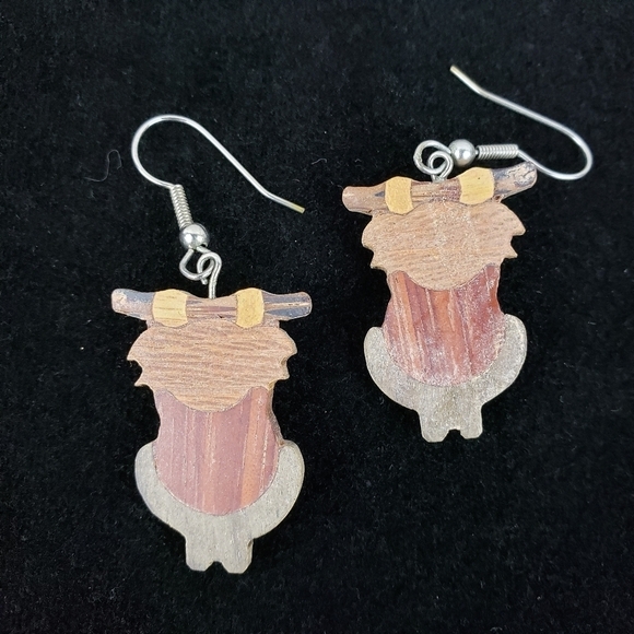 Koala Bear Mixed Wooden Pieced Opal Nose Earrings - Picture 4 of 4